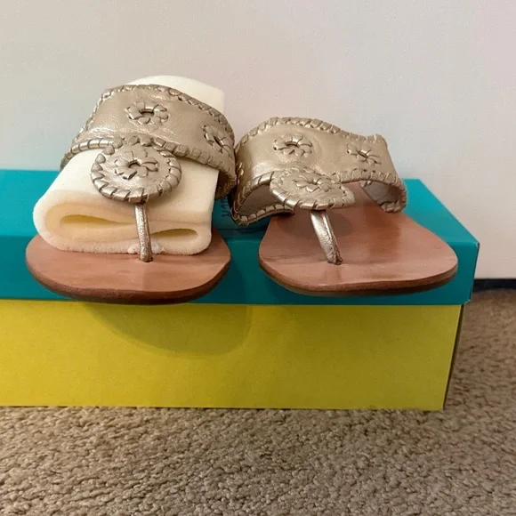 Jack Rogers Capri Metallic low wedge heel- Women's Sandals - Picture 7 of 9